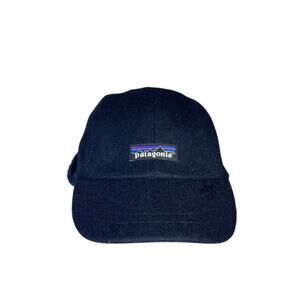 Patagonia Navy Small Wool Ear Flap Cap Trapper Hat EUC